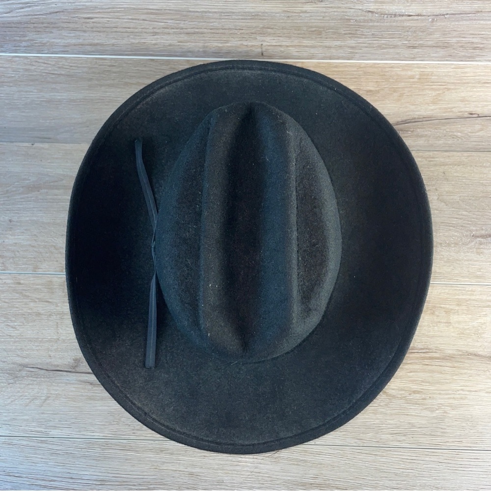 Bailey Brahma Black 7 1/8 Band Men Western Cowboy Hat USA Made 100% Wool VGUC! - Picture 5 of 11